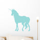 Elegant Blue Unicorn Silhouette Wall Decal