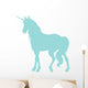 Elegant Blue Unicorn Silhouette Wall Decal
