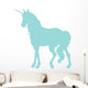 Elegant Blue Unicorn Silhouette Wall Decal