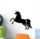 Black Jumping Unicorn Silhouette Wall Decal