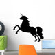 Black Jumping Unicorn Silhouette Wall Decal
