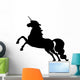 Black Jumping Unicorn Silhouette Wall Decal