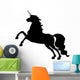 Black Jumping Unicorn Silhouette Wall Decal