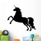 Black Jumping Unicorn Silhouette Wall Decal