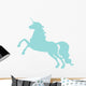 Blue Jumping Unicorn Silhouette Wall Decal