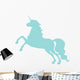 Blue Jumping Unicorn Silhouette Wall Decal
