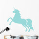 Blue Jumping Unicorn Silhouette Wall Decal