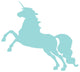 Blue Jumping Unicorn Silhouette Wall Decal
