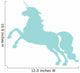 Blue Jumping Unicorn Silhouette Wall Decal