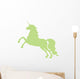 Green Jumping Unicorn Silhouette Wall Decal