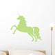 Green Jumping Unicorn Silhouette Wall Decal
