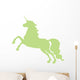 Green Jumping Unicorn Silhouette Wall Decal