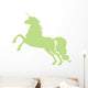 Green Jumping Unicorn Silhouette Wall Decal