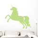 Green Jumping Unicorn Silhouette Wall Decal
