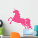 Hot Pink Jumping Unicorn Wall Decal