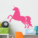Hot Pink Jumping Unicorn Wall Decal