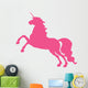 Hot Pink Jumping Unicorn Wall Decal