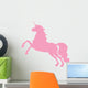 Pink Jumping Unicorn Silhouette Wall Decal