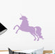 Purple Jumping Unicorn Silhouette Wall Decal