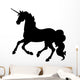 Black Cantering Unicorn Silhouette Wall Decal