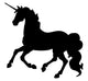 Black Cantering Unicorn Silhouette Wall Decal