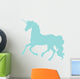 Blue Cantering Unicorn Silhouette Wall Decal