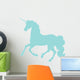 Blue Cantering Unicorn Silhouette Wall Decal