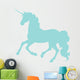 Blue Cantering Unicorn Silhouette Wall Decal