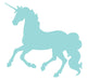 Blue Cantering Unicorn Silhouette Wall Decal