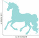 Blue Cantering Unicorn Silhouette Wall Decal