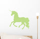 Green Cantering Unicorn Silhouette Wall Decal