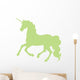 Green Cantering Unicorn Silhouette Wall Decal