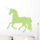 Green Cantering Unicorn Silhouette Wall Decal
