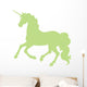 Green Cantering Unicorn Silhouette Wall Decal