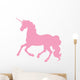 Pink Cantering Unicorn Silhouette Wall Decal