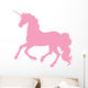 Pink Cantering Unicorn Silhouette Wall Decal