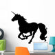 Galloping Black Unicorn Silhouette Wall Decal