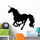 Galloping Black Unicorn Silhouette Wall Decal