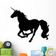 Galloping Black Unicorn Silhouette Wall Decal