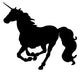 Galloping Black Unicorn Silhouette Wall Decal