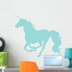 Galloping Blue Unicorn Silhouette Wall Decal