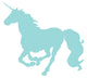 Galloping Blue Unicorn Silhouette Wall Decal