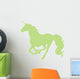 Galloping Green Unicorn Silhouette Wall Decal