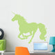 Galloping Green Unicorn Silhouette Wall Decal