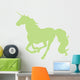 Galloping Green Unicorn Silhouette Wall Decal