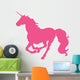 Galloping Hot Pink Unicorn Wall Decal