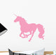 Galloping Pink Unicorn Silhouette Wall Decal