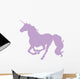Galloping Purple Unicorn Silhouette Wall Decal