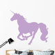 Galloping Purple Unicorn Silhouette Wall Decal