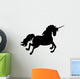 Jumping Black Unicorn Silhouette Wall Decal